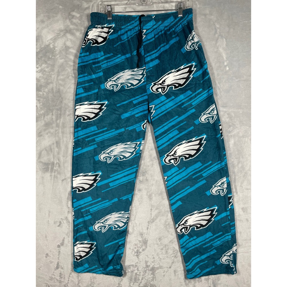 NFL Team Apparel Philadelphia Eagles Pajama Pants Mens M Teal Fleece Logo NWOT